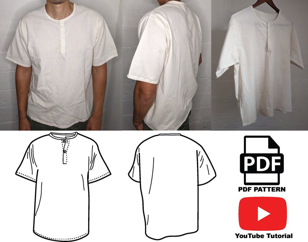 Woven T-Shirt Sewing Pattern PDF  and Instructions Digital (With Video Tutorial)
