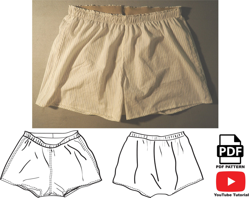 Boxer Shorts PDF Sewing Pattern and Instructions Digital (With Video Tutorial)