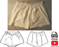 Boxer Shorts PDF Sewing Pattern and Instructions Digital (With Video Tutorial)